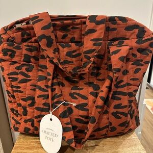Quilted Reusable Leopard Quilted Tote